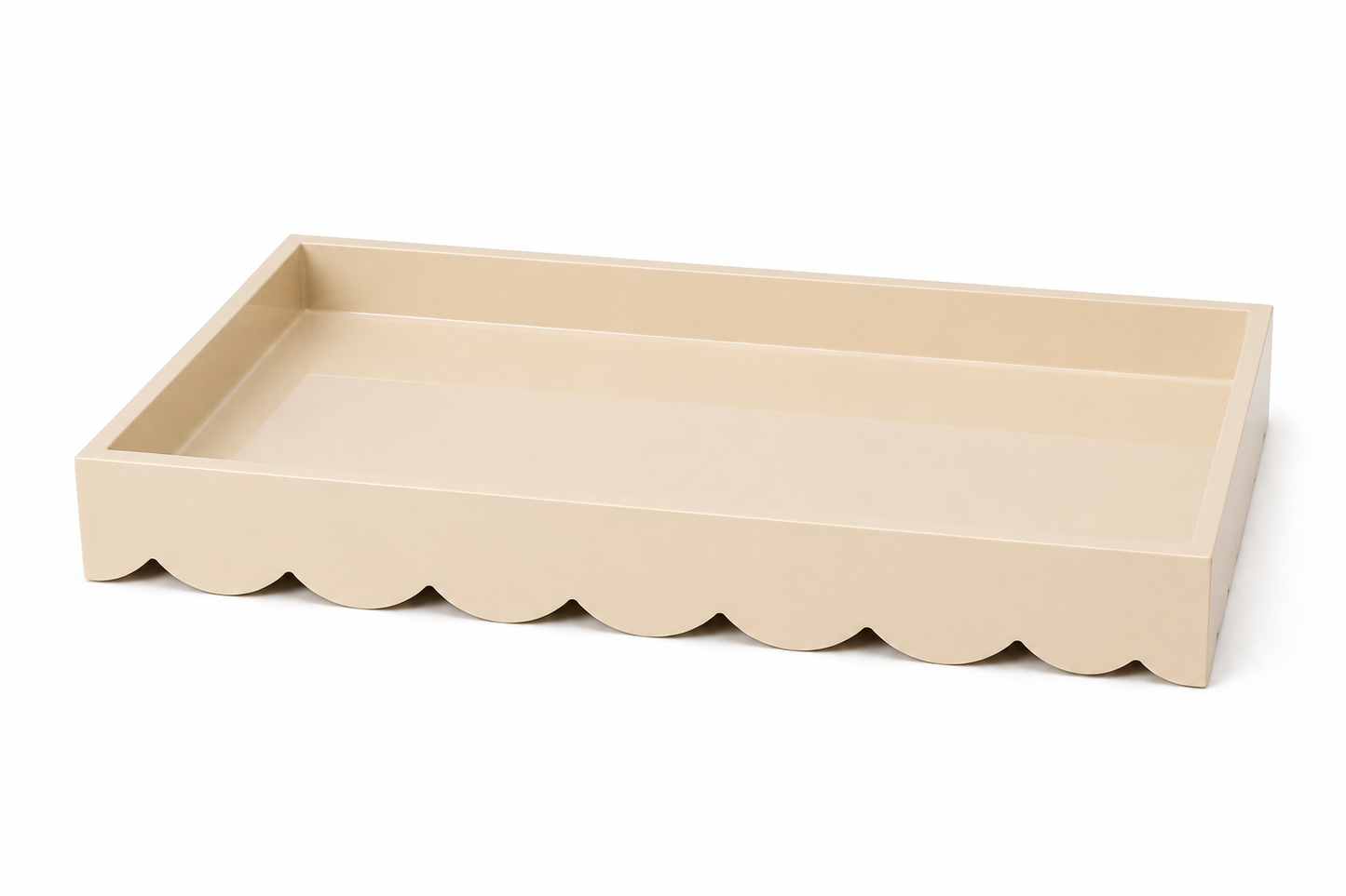 Square Wavy Edge Wooden Tray (Large)