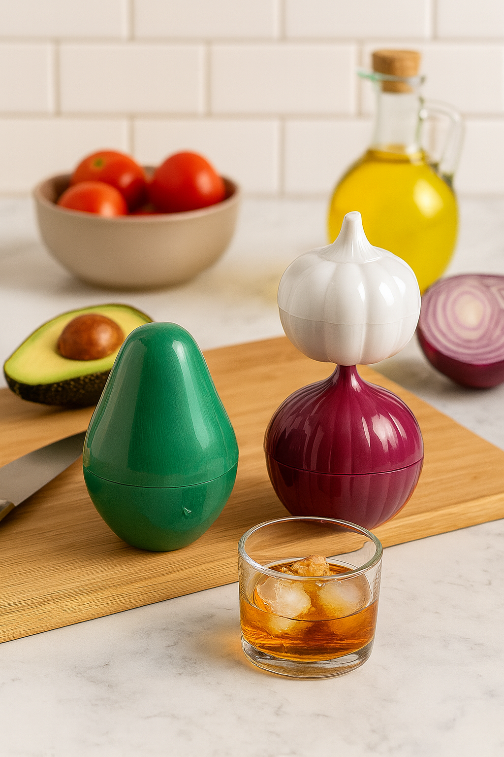 Sharper Image Produce Keepers – Set of 3 (Avocado, Onion & Garlic Savers)