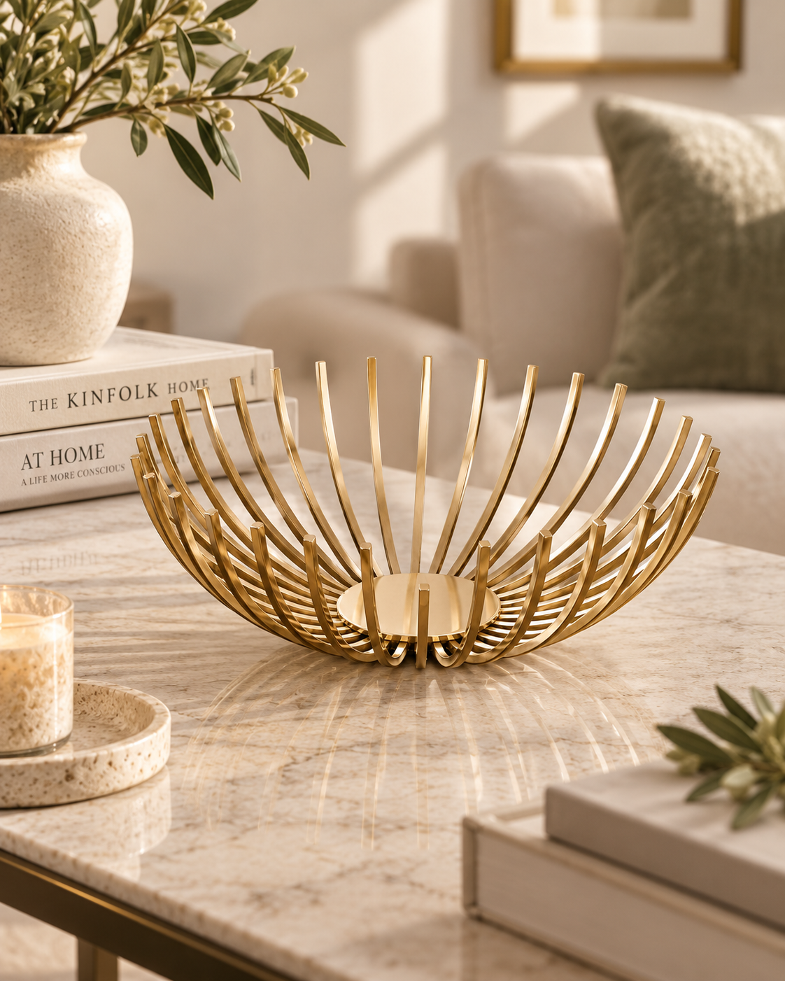 Gold Wire Decorative Fruit Bowl