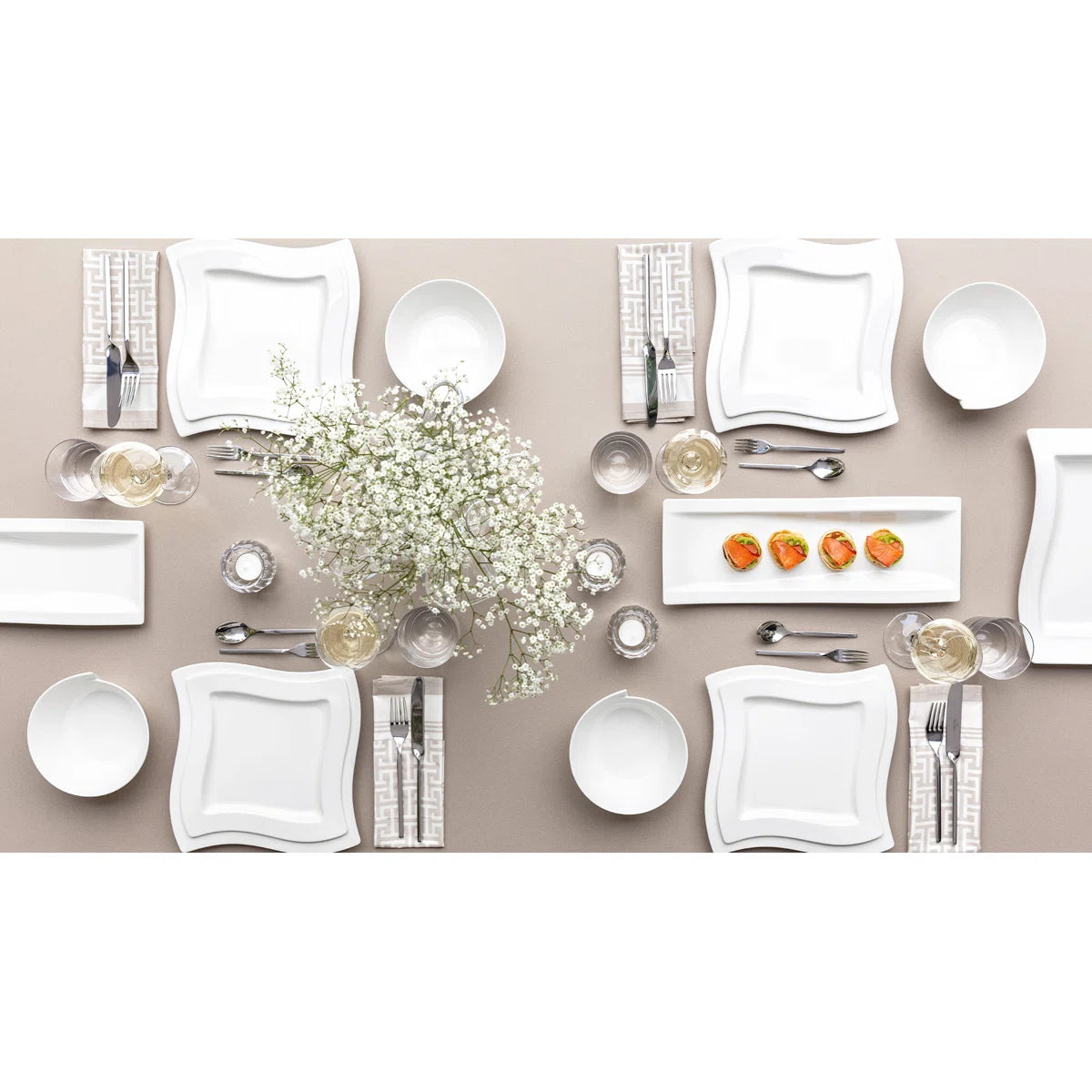 Malacasa Flora Porcelain Dinnerware Set (Service for 6)