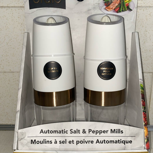 Bralo Automatic Electric Salt & Pepper Mills White LED Lights