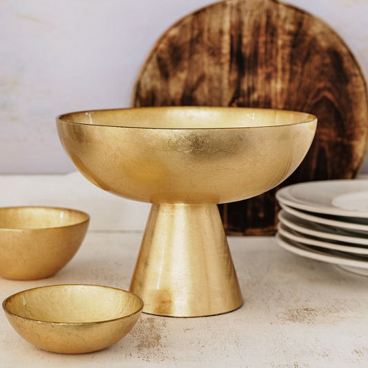 VIETRI Moon Glass Small Pedestal Bowl