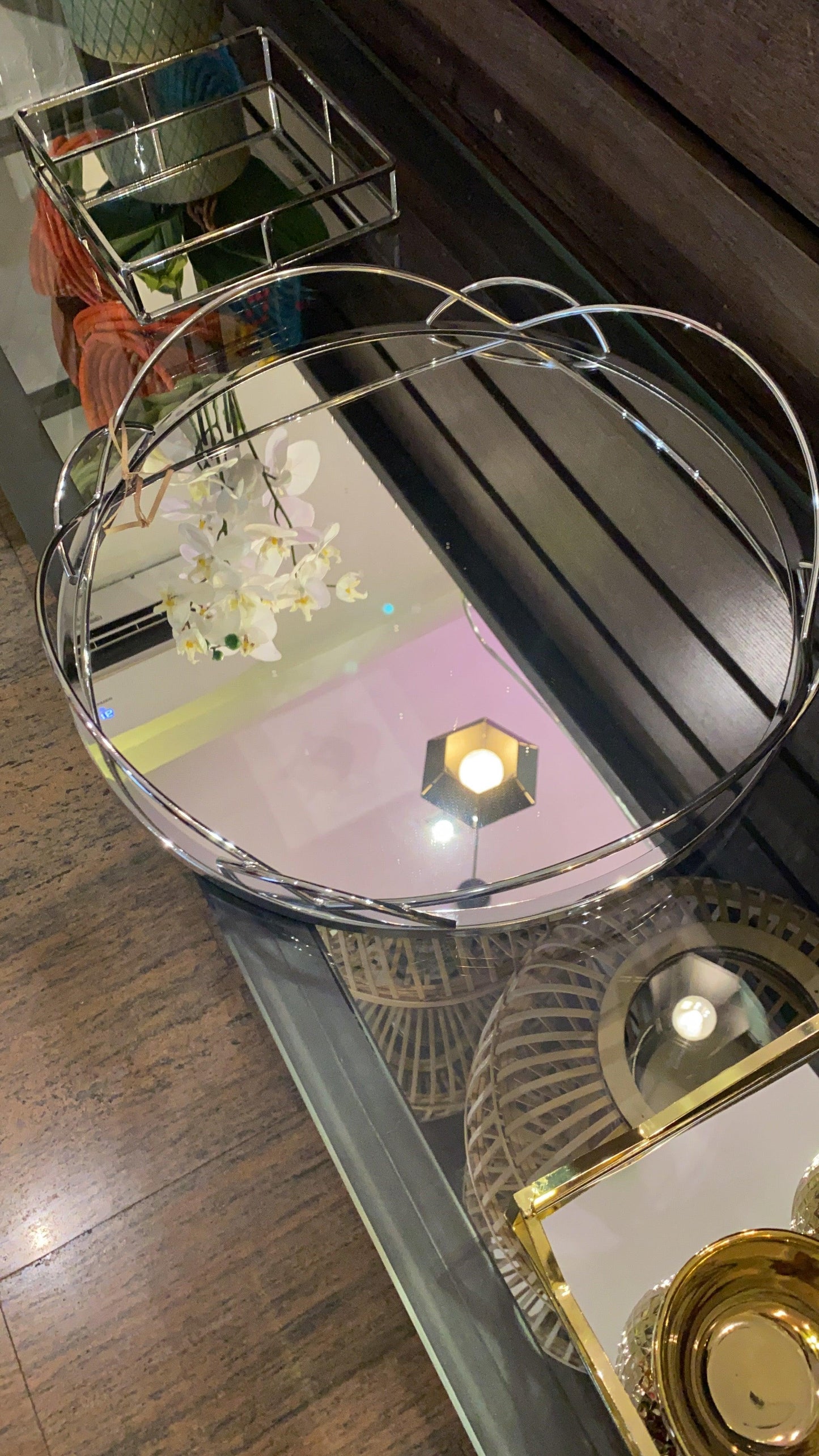 Decorative Mirror Metal Tray
