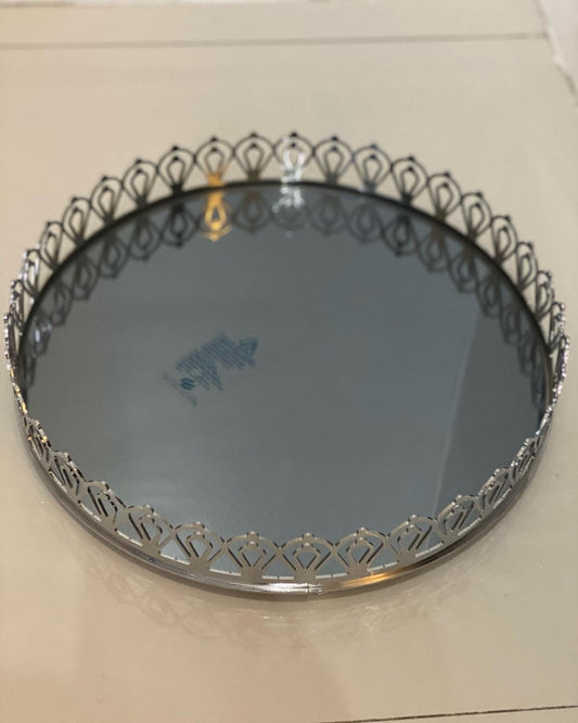Round Mirror Metal Tray