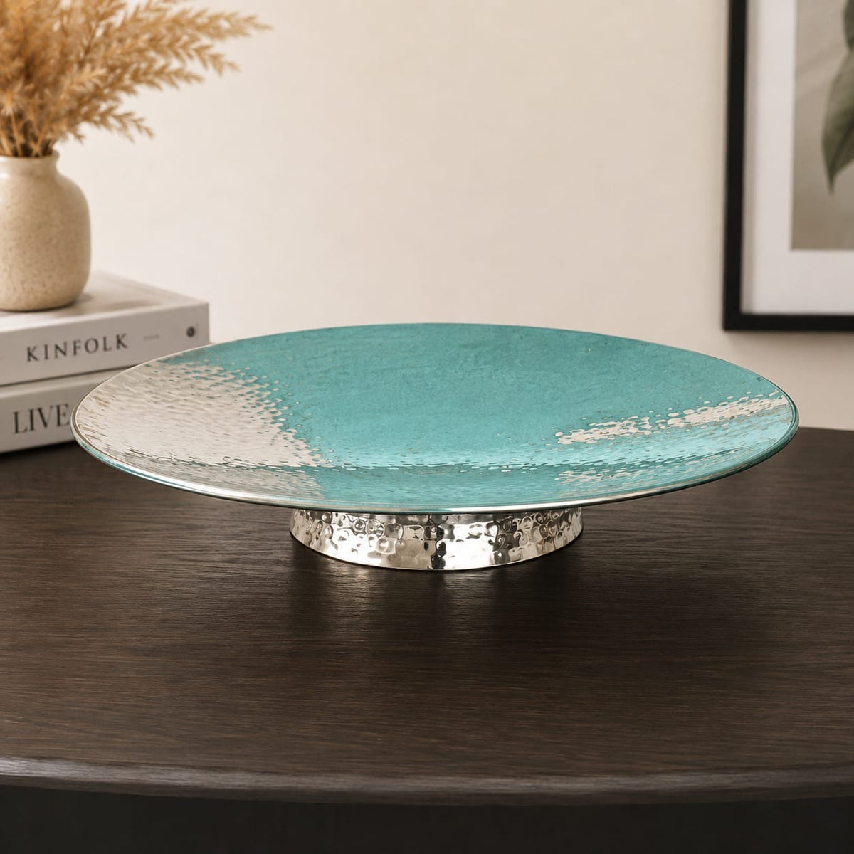 Silver Hammered Cake Stand