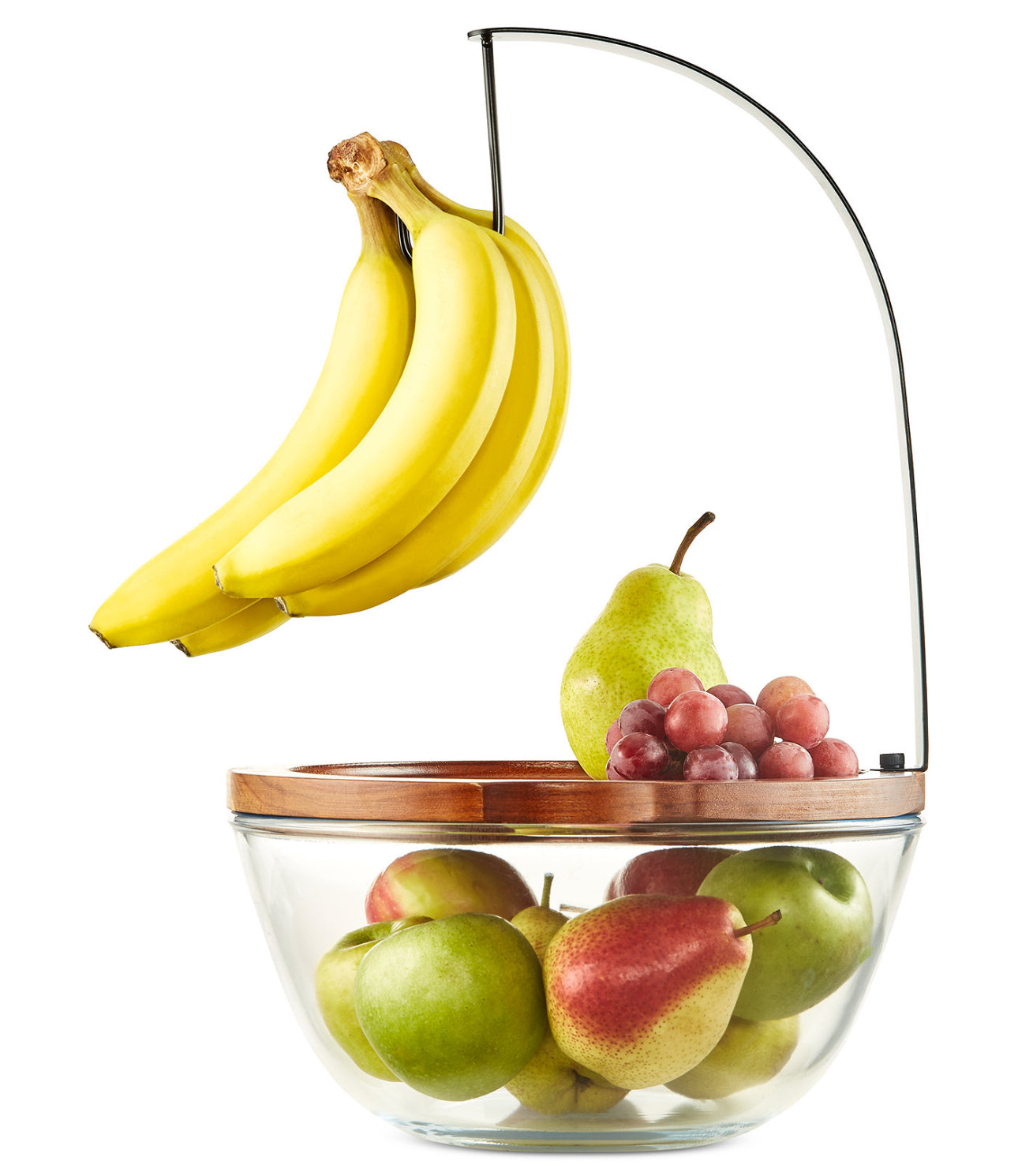 The Cellar Wood & Glass Fruit Bowl with Banana Hook