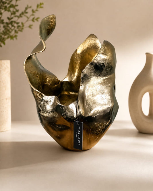 Tahari Sculptural Metallic Vase