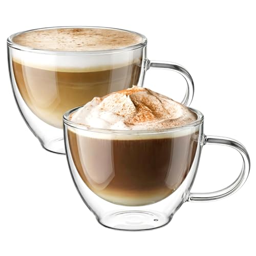 ecooe Double Walled Glass Coffee Mug Set of 2