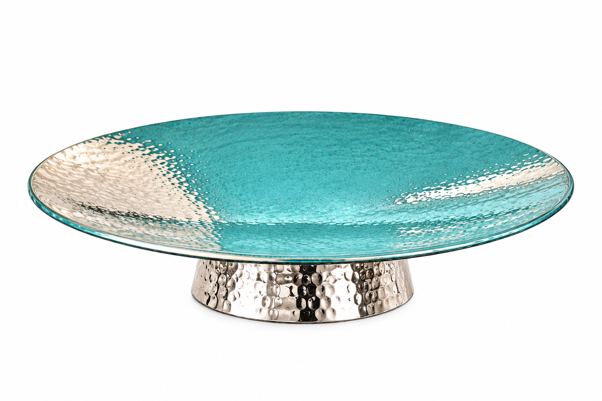 Silver Hammered Cake Stand