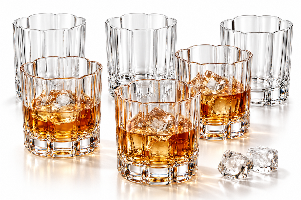 6 Pc Ribbed Double Old Fashioned Glass Set 380ml