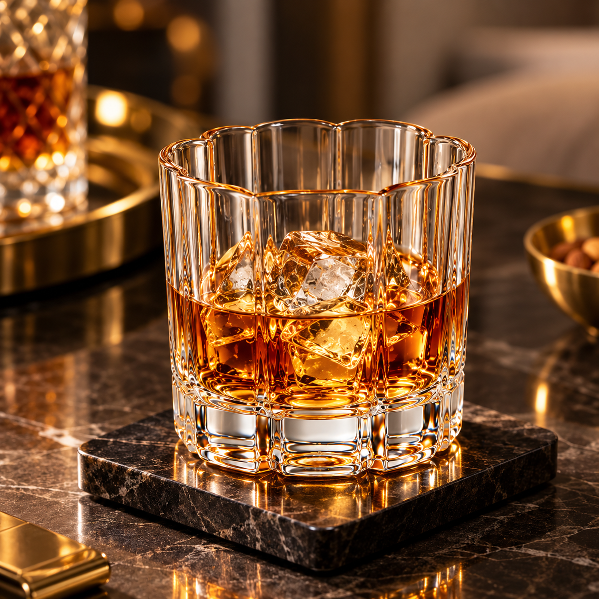 6 Pc Ribbed Double Old Fashioned Glass Set 380ml