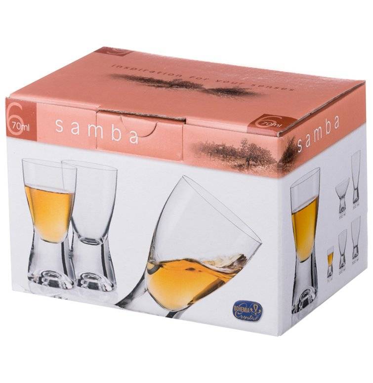 Crystalex Samba Shot Glass Set 6-Piece 70 ml