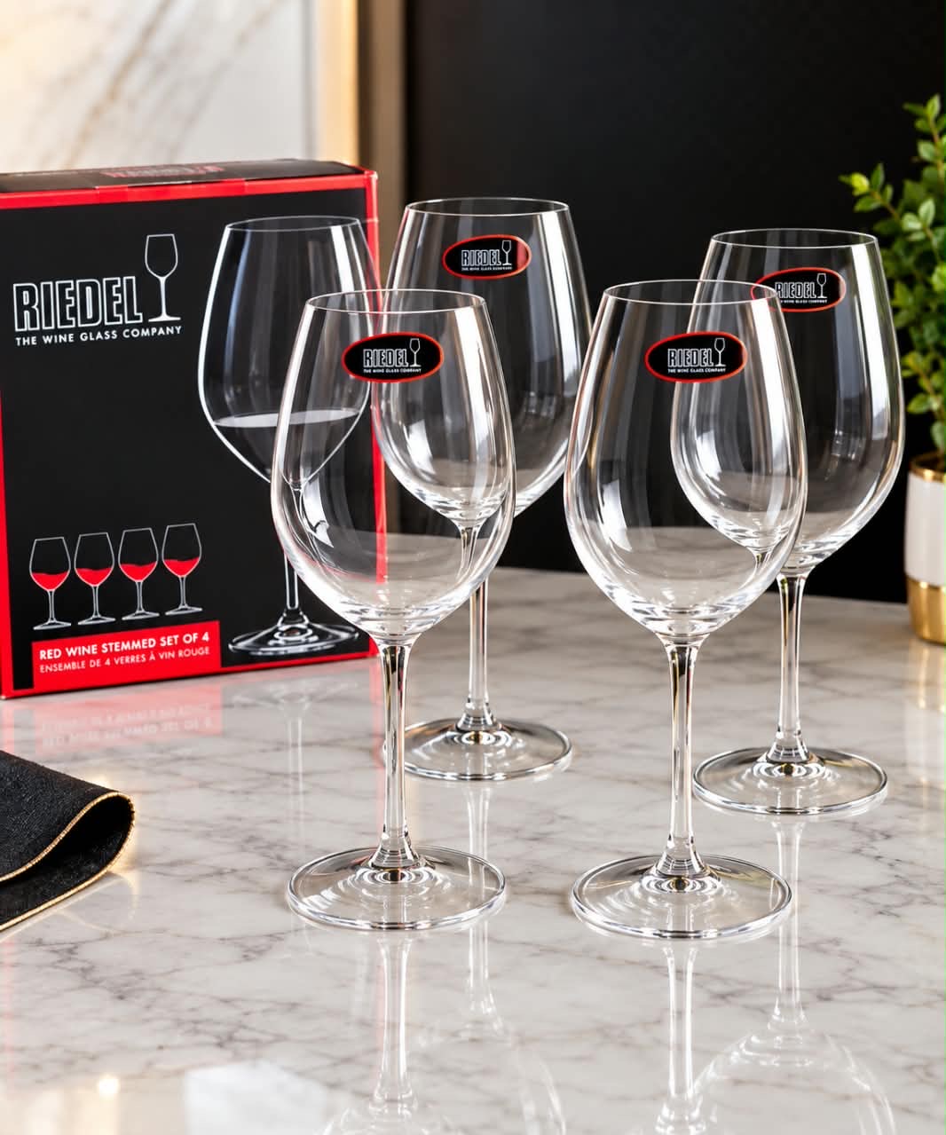 Riedel Crystal Set of 4 Wine Glasses