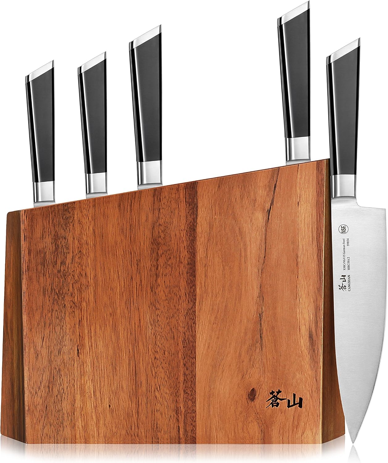Cangshan Y2 Series Knife Set, 6-Piece German Steel Block, Silver