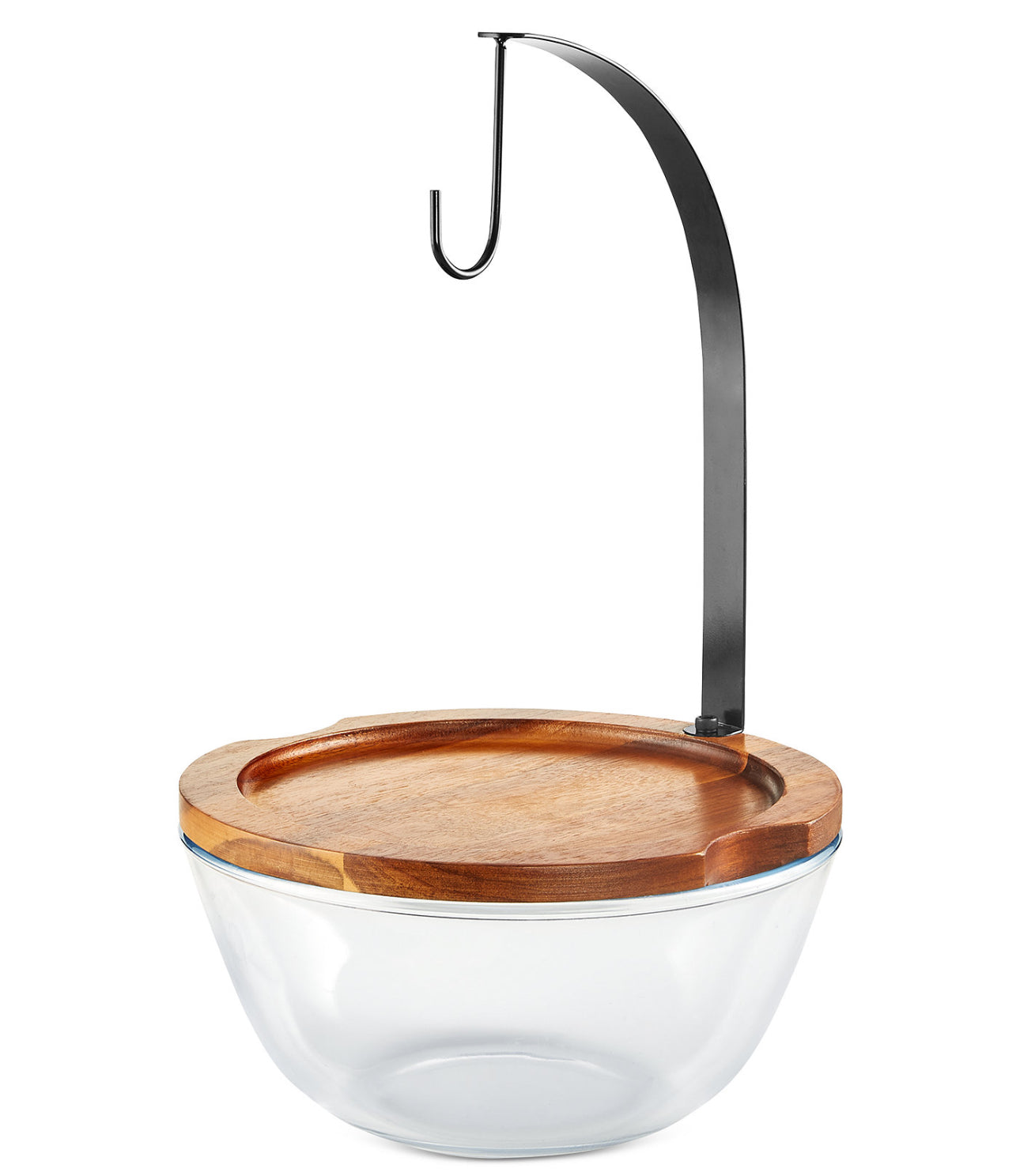 The Cellar Wood & Glass Fruit Bowl with Banana Hook