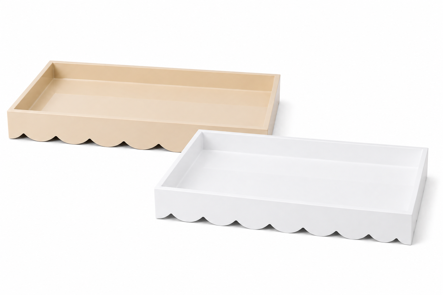 Square Wavy Edge Wooden Tray (Large)
