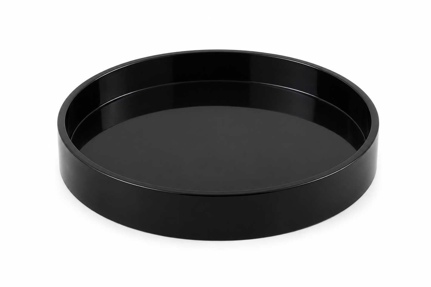 White Lacquer Round Serving Tray 16