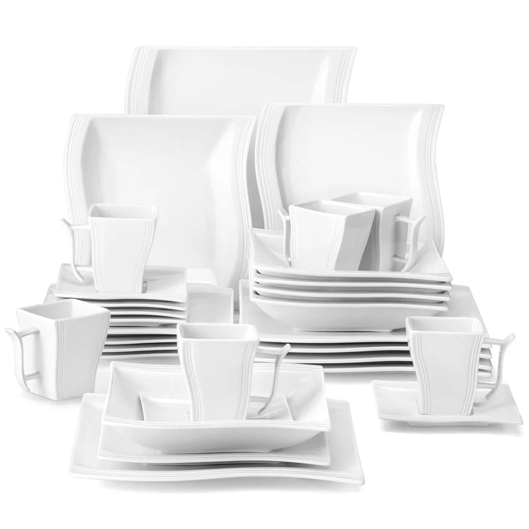 Malacasa Flora Porcelain Dinnerware Set (Service for 6)