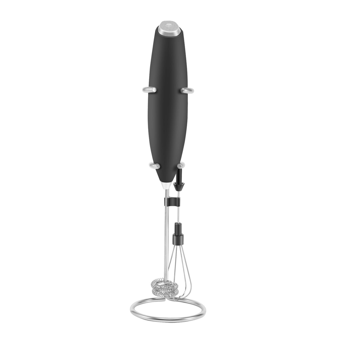 CWC Ultra-High-Speed Egg Beater with Double Whisk and Detachable Milk frother - Includes Convenient Stand, Black
