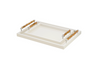 Cat Dang Tray with Bamboo Chrome Handles White