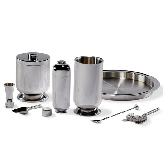 Wine Enthusiast 8 Pcs Double Wall Pedestal Bar