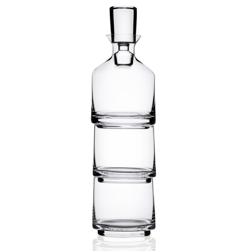 Wine Enthusiast Three-In-One Stacking Decanter & Whiskey Glasses Set