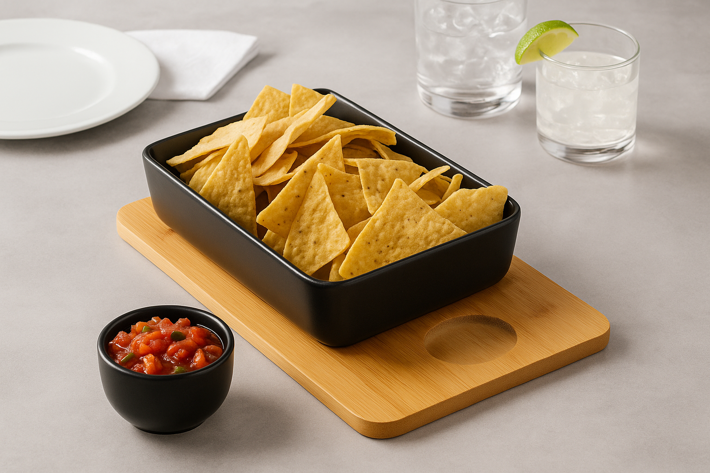 SOHO Loft Chip & Dip Set on Bamboo Tray