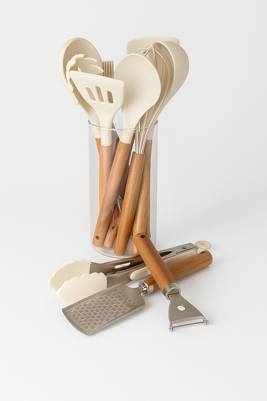 Ciroa 9 Piece Utensil Set with Glass Holder