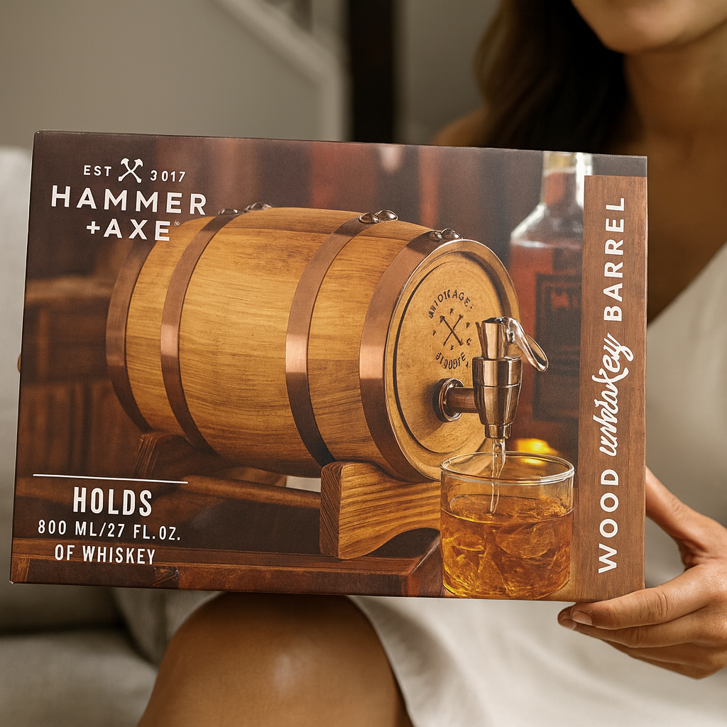 Hammer + Axe Whiskey Barrel