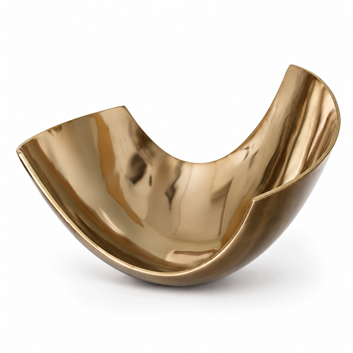 Sculptural Bronze Gold Decorative Bowl