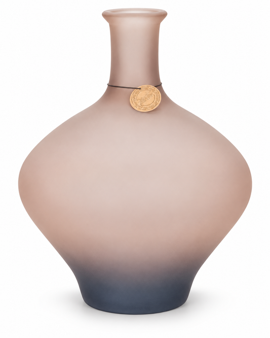 Frosted Ombré Glass Decorative Vase