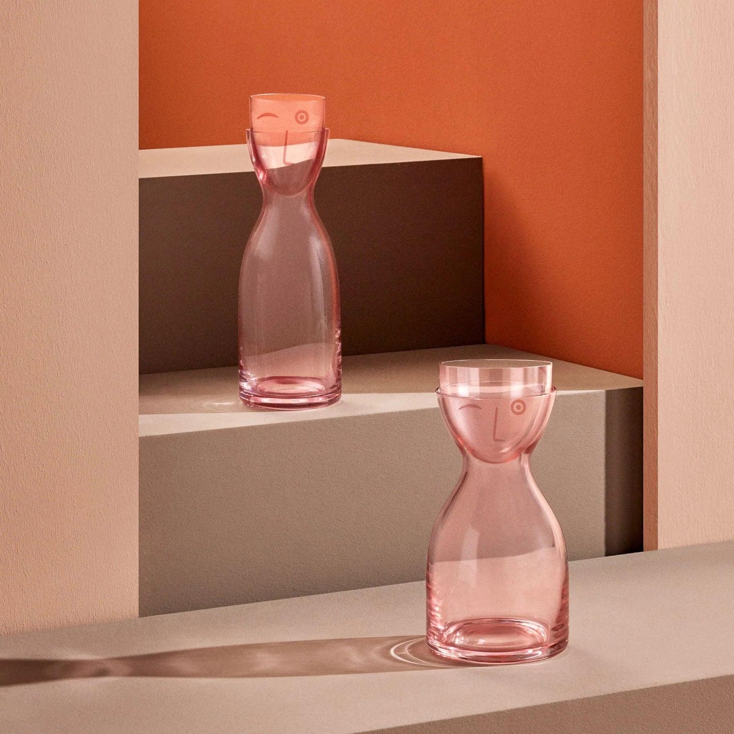 Mr. & Mrs. Night Water Set Tall  (1 Pcs)- Dusty Rose
