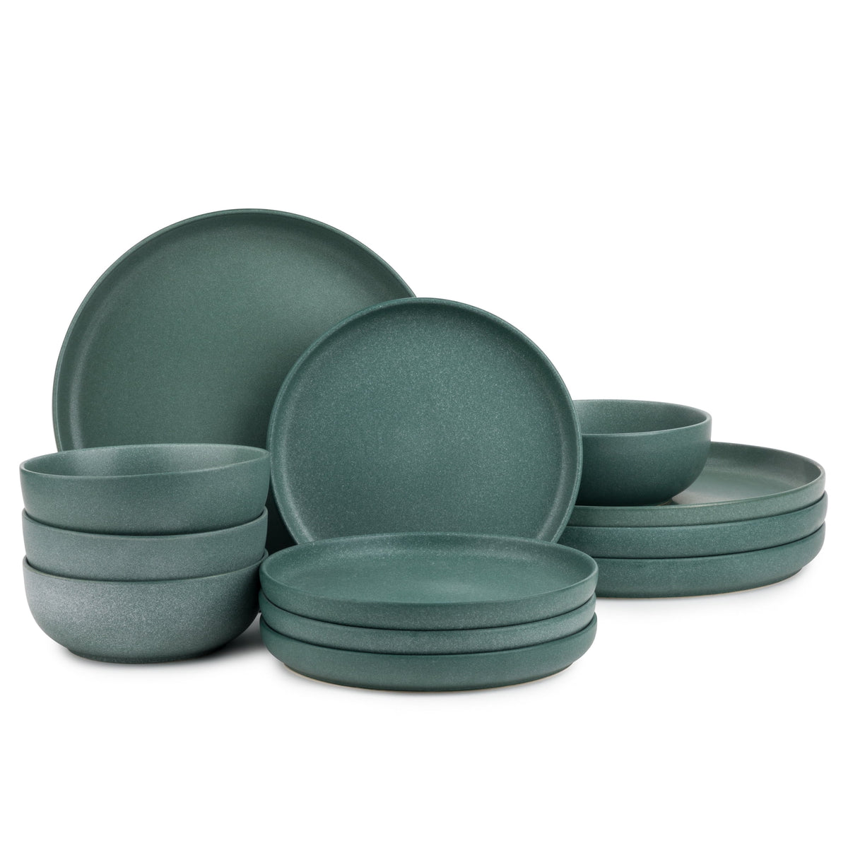 Thyme & Table 12-Piece Stoneware Dinnerware Set Green