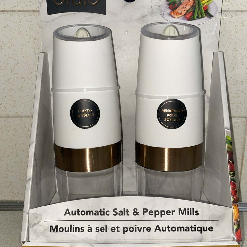 Bralo Automatic Electric Salt & Pepper Mills White LED Lights