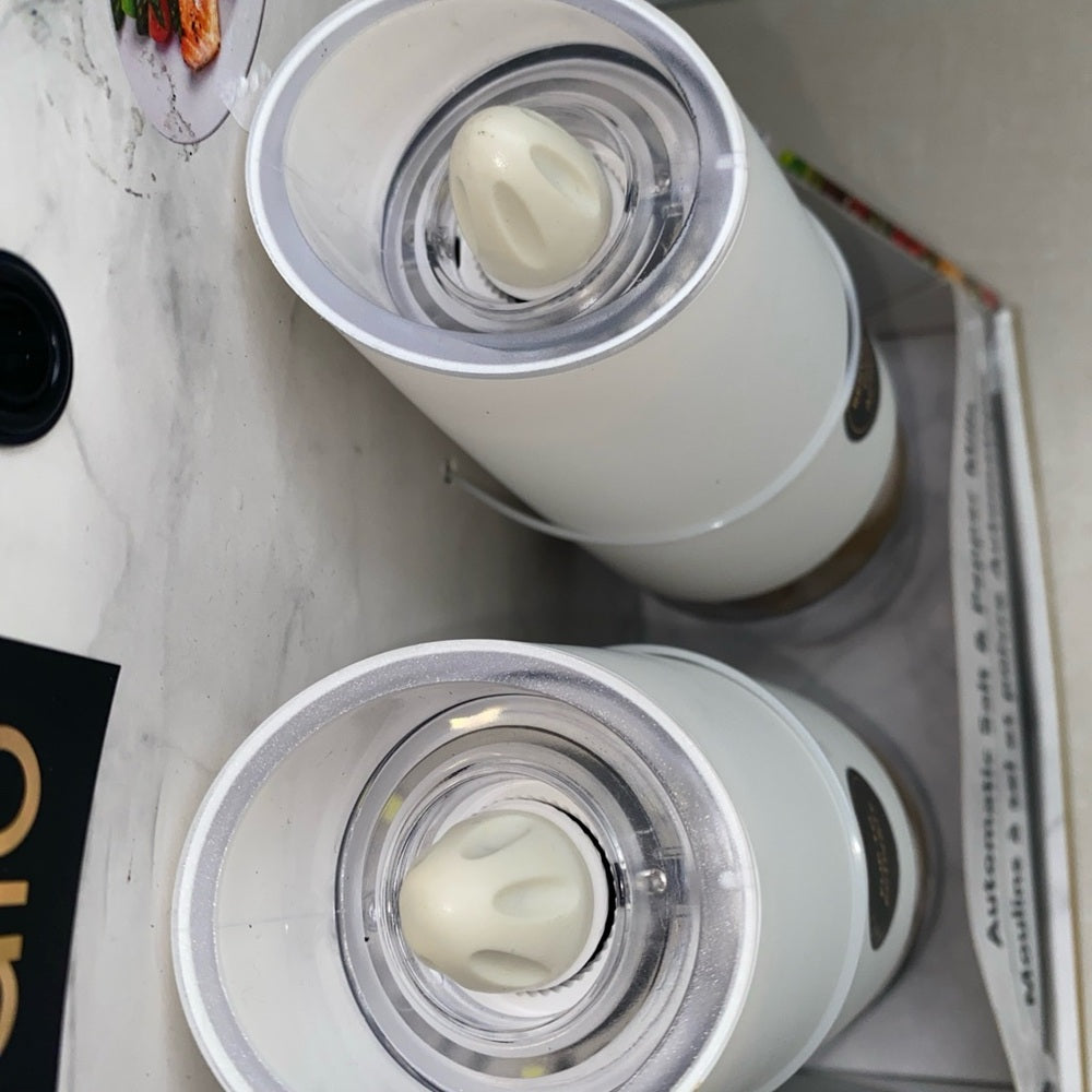 Bralo Automatic Electric Salt & Pepper Mills White LED Lights