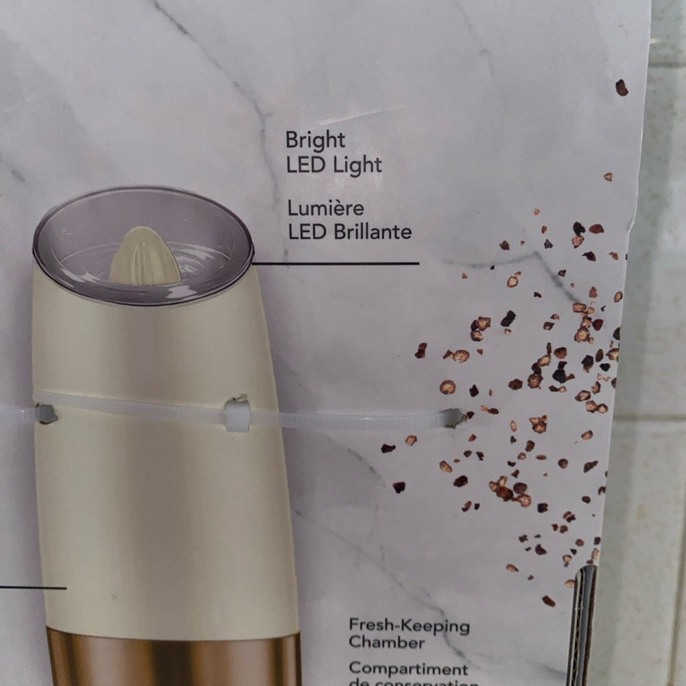 Bralo Automatic Electric Salt & Pepper Mills White LED Lights