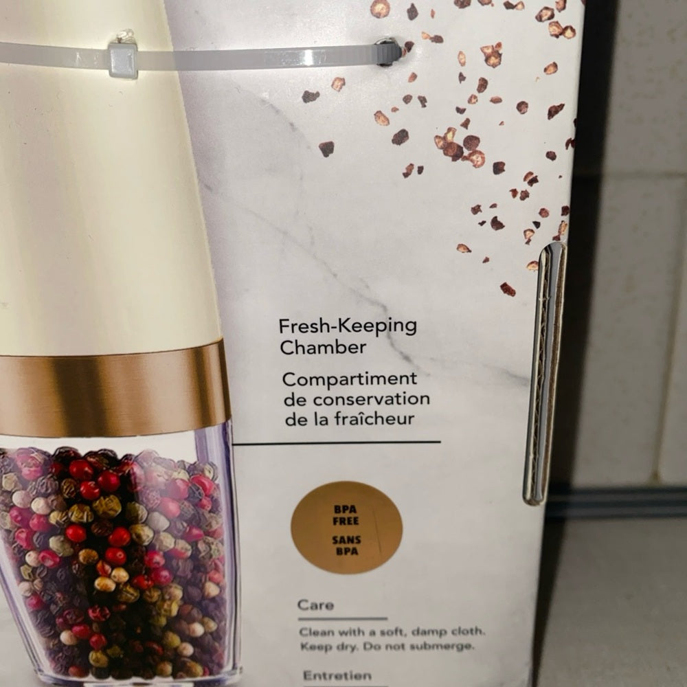 Bralo Automatic Electric Salt & Pepper Mills White LED Lights