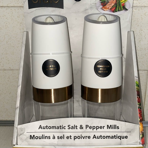 Bralo Automatic Electric Salt & Pepper Mills White LED Lights