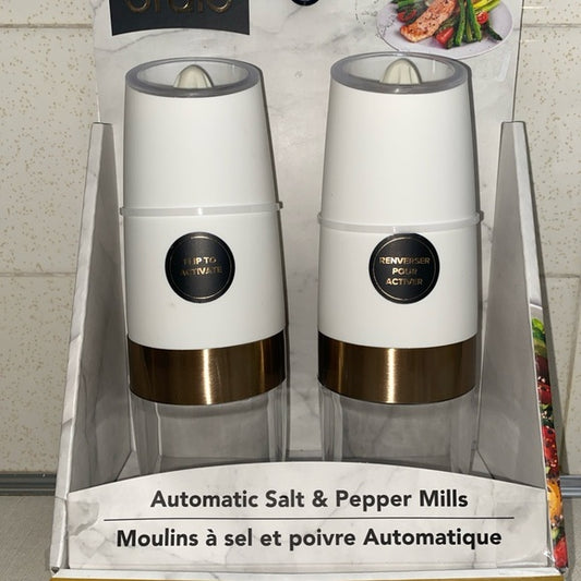 Bralo Automatic Electric Salt & Pepper Mills White LED Lights