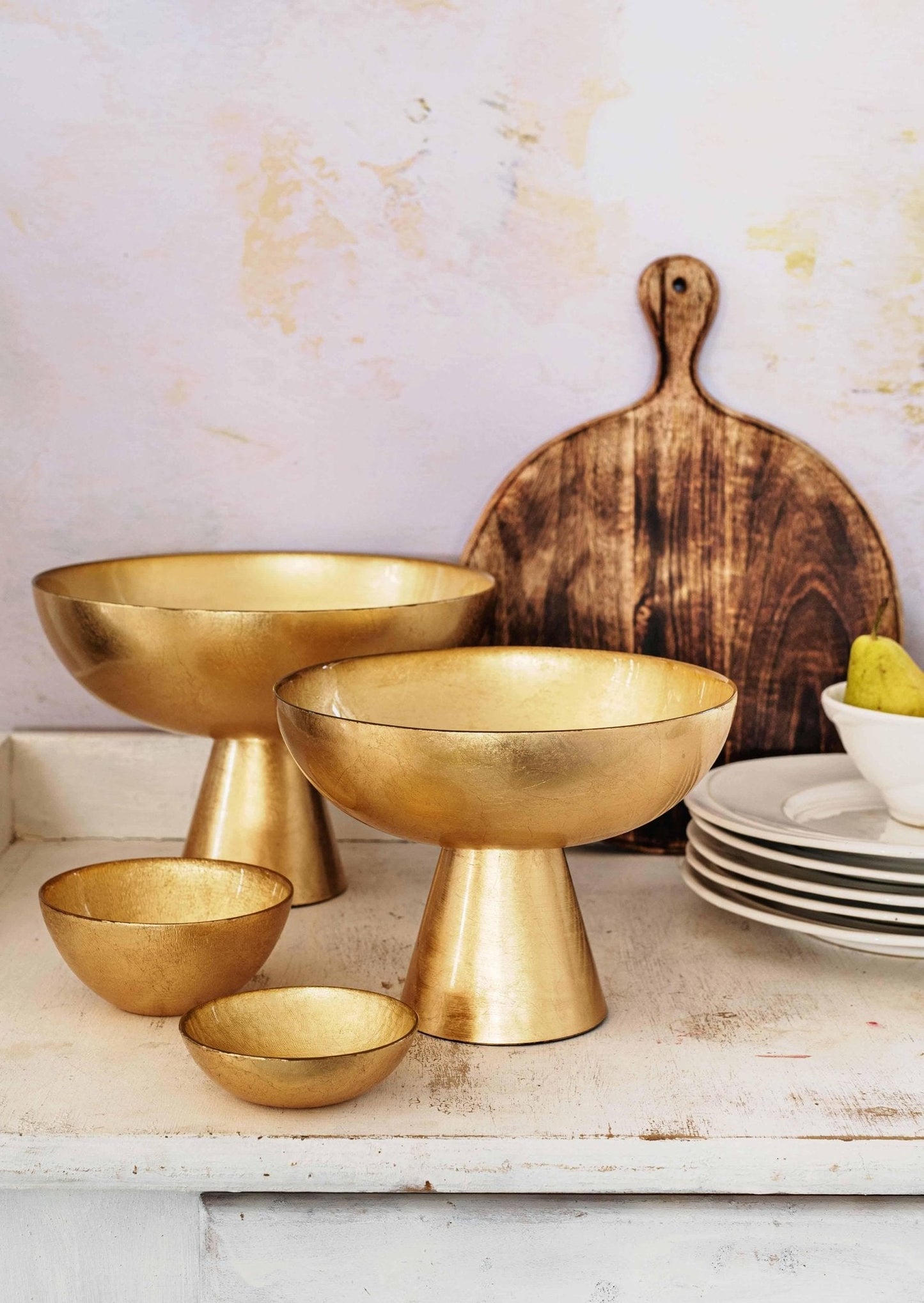 VIETRI Moon Glass Small Pedestal Bowl