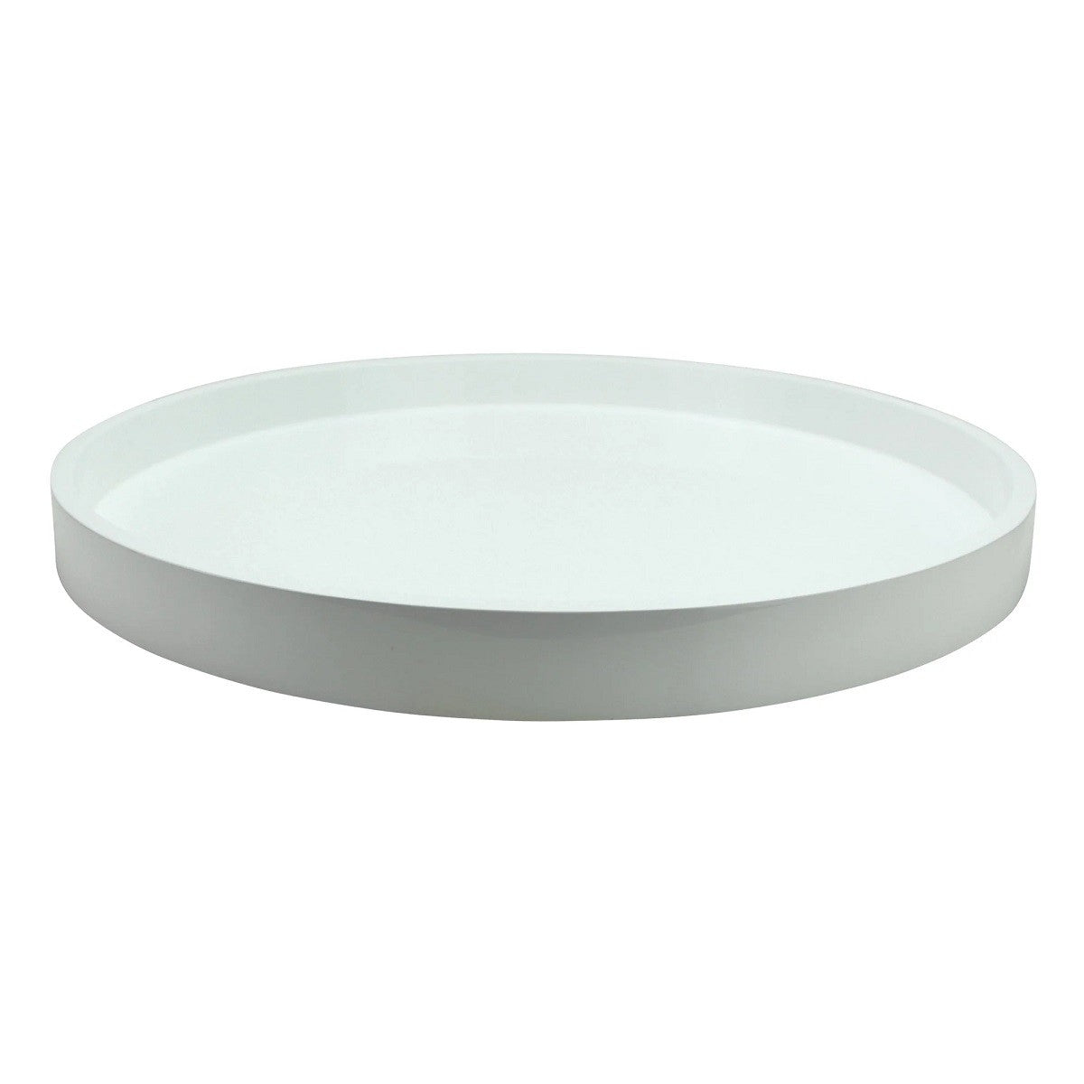 Addison Ross White Lacquer Round Serving Tray 16 in