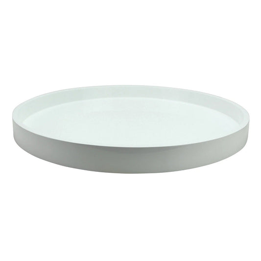 Addison Ross White Lacquer Round Serving Tray 16 in
