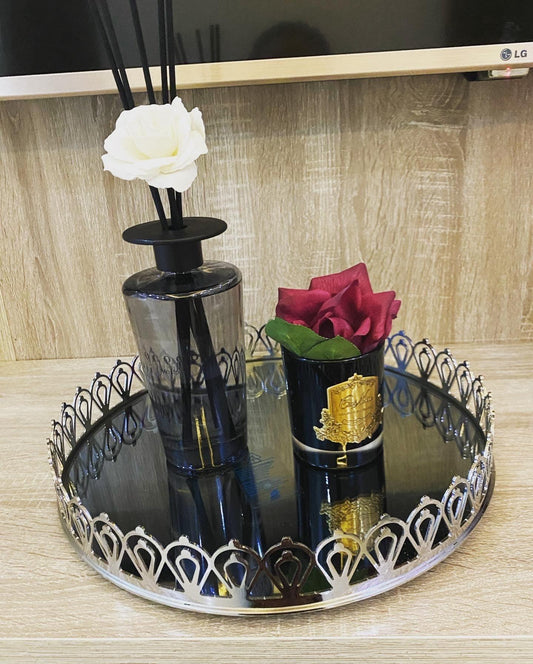 Round Mirror Metal Tray  