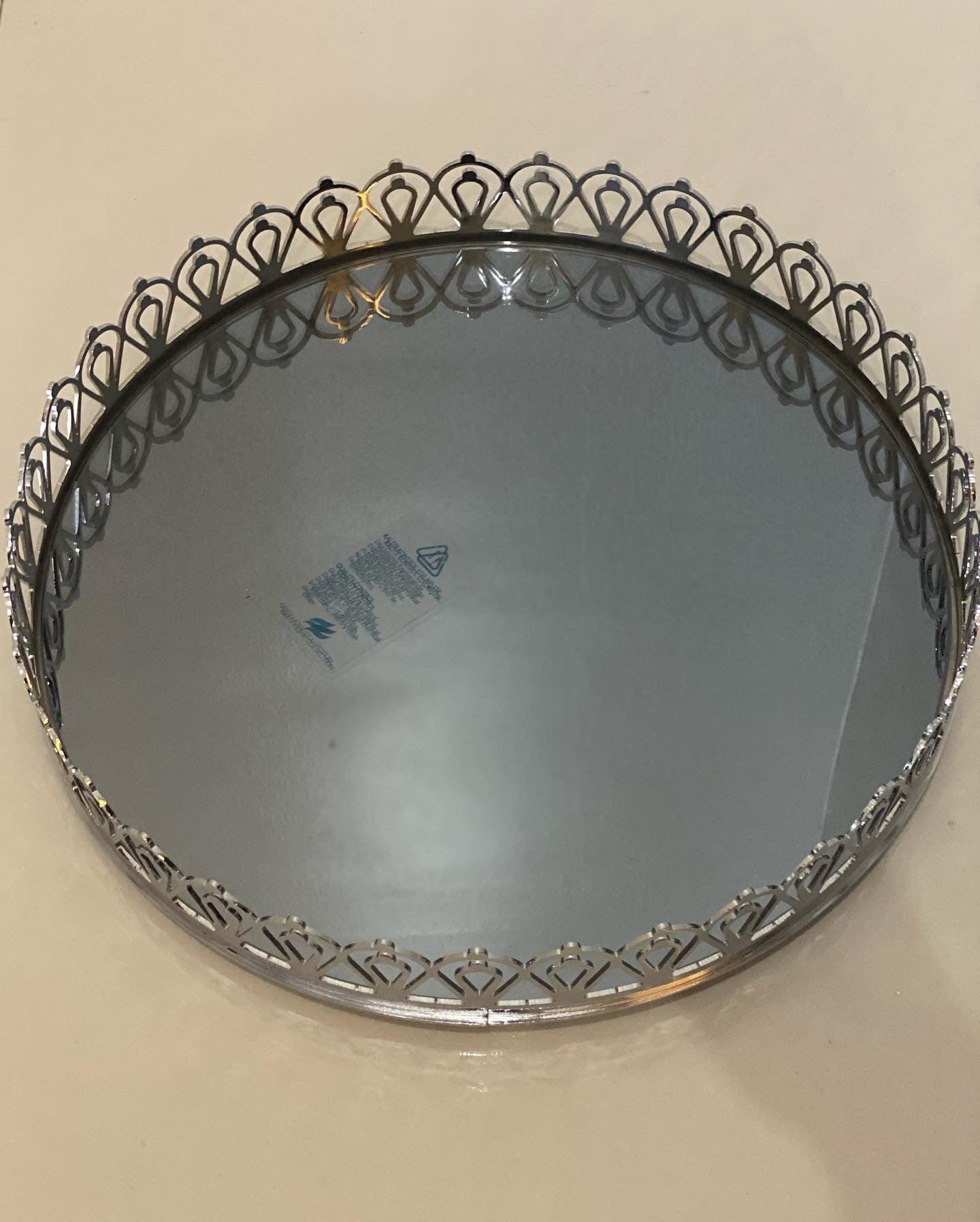 Round Mirror Metal Tray  