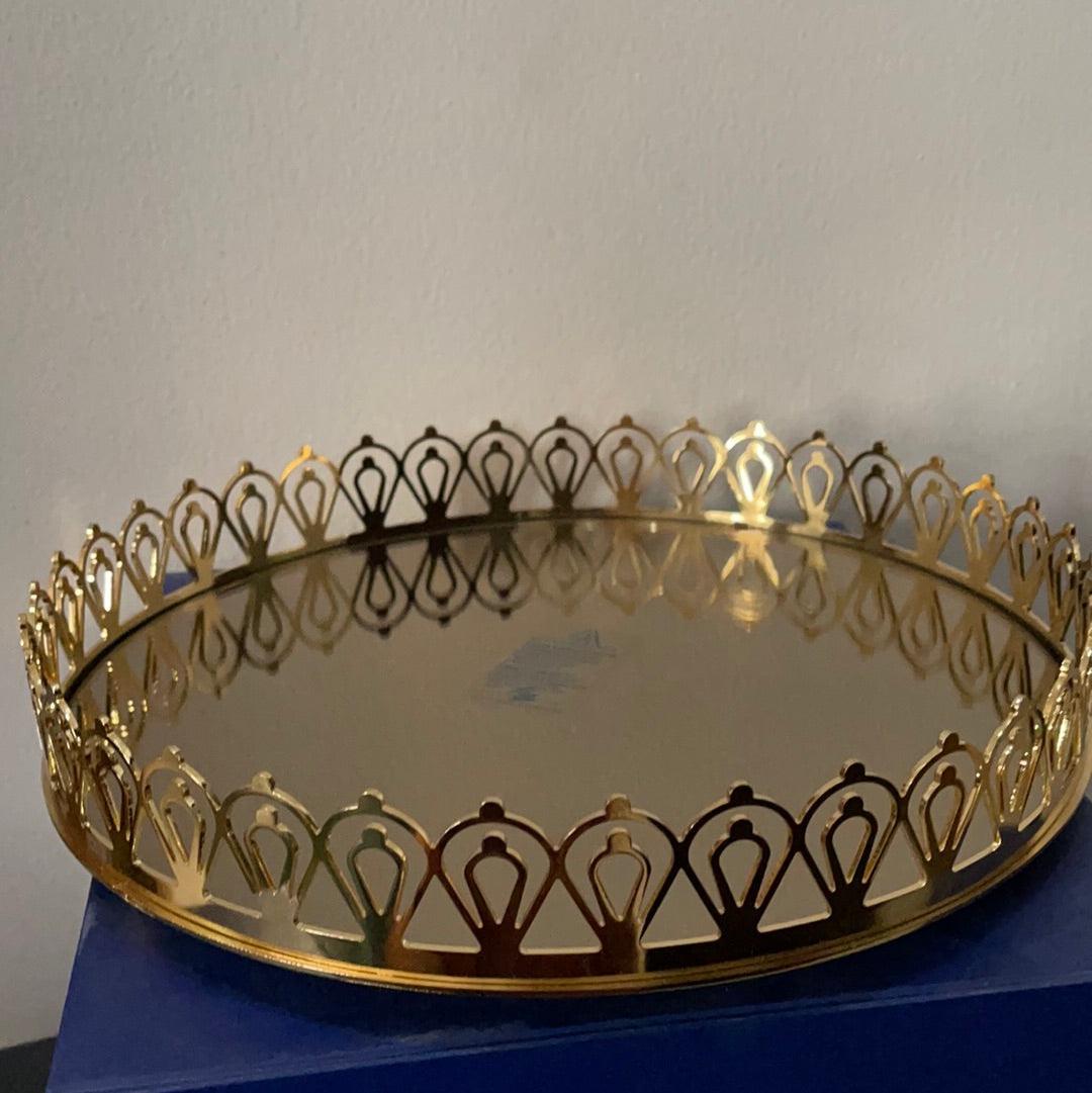 Round Mirror Metal Tray  