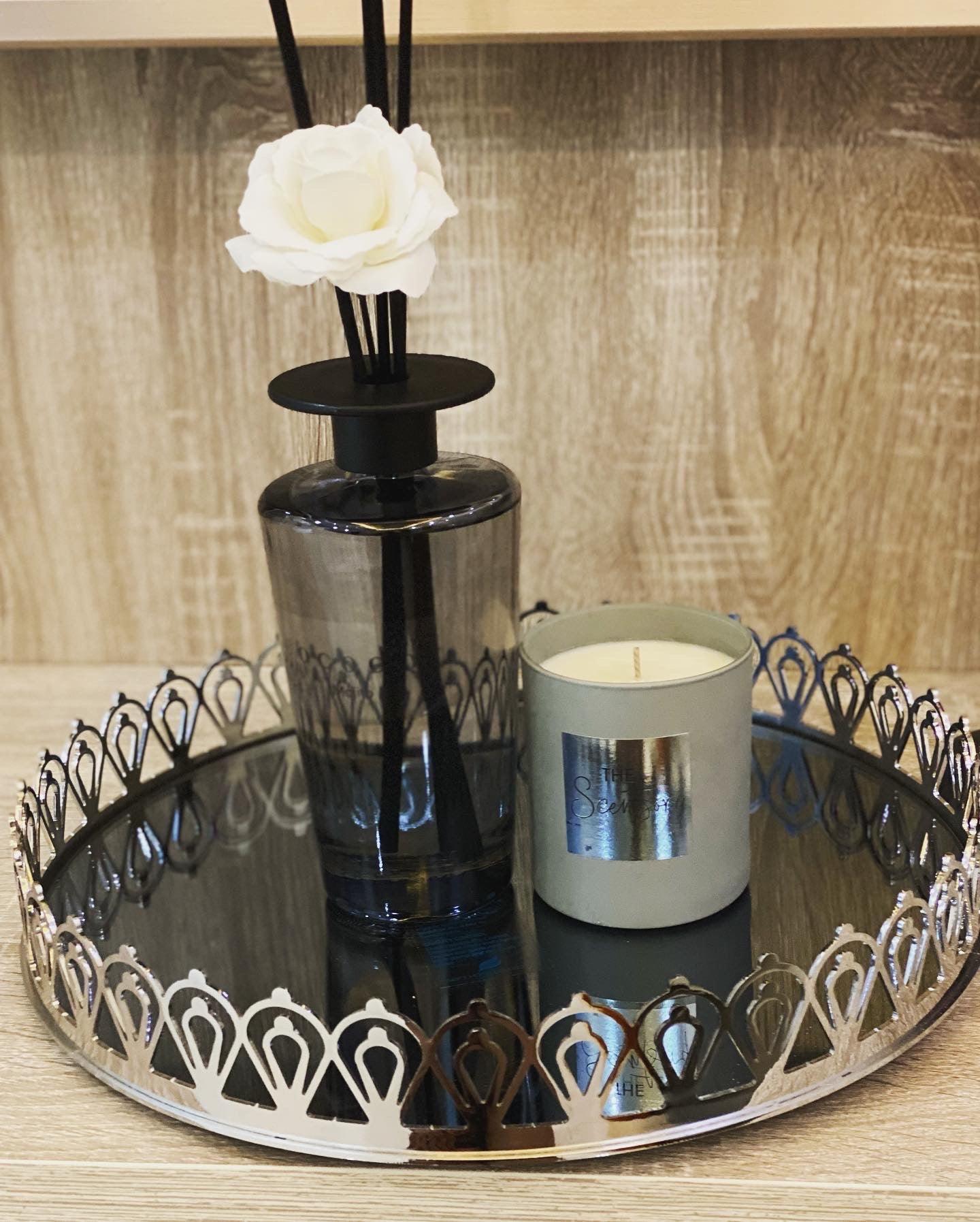 Round Mirror Metal Tray  